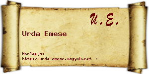 Urda Emese névjegykártya